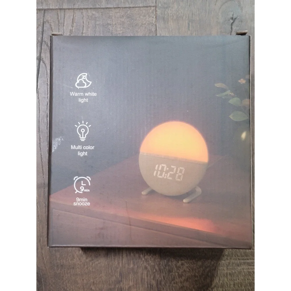 Wake Up Light Colored Sunrise Simulation‎ Alarm Clock with Snooze Function